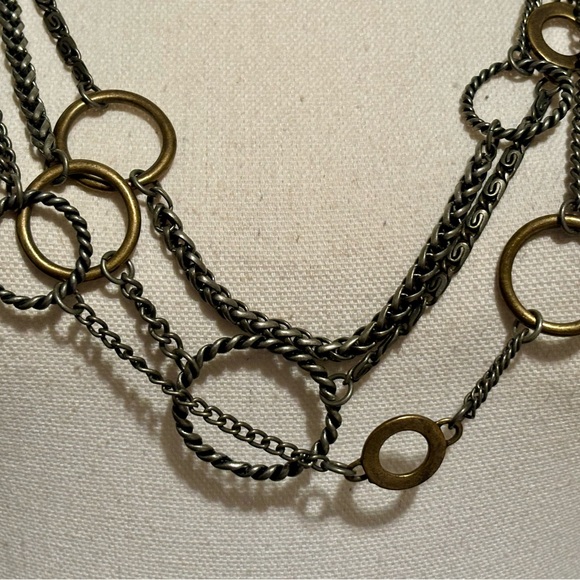 Vintage Park Lane unique multi layered circle link Necklace - Picture 8 of 12